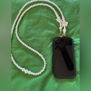 Pearl Beaded Phone Crossbody Strap